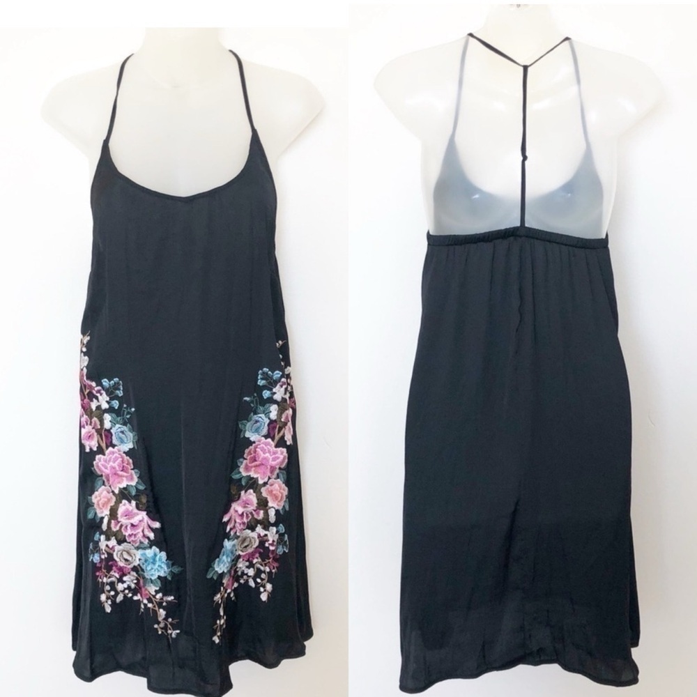 Lucky Brand Womens Zen Garden Floral Embroidered Swim Cover Up Slip Dress XS - Picture 2 of 9